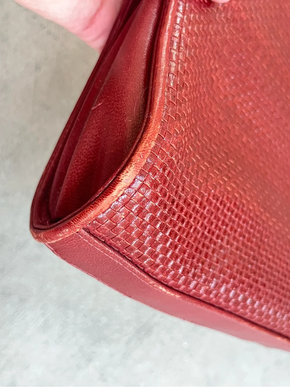 Vintage Meyers red leather clutch